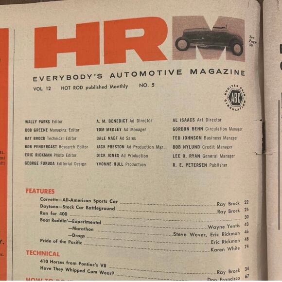 BUNDLE LOT Four (4) Hot Rod Magazines Oct 1958 May 1959 March 1960 June 1960 - Picture 13 of 14